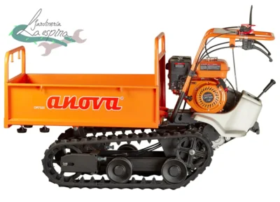 Carretilla de orugas ANOVA OR7320 con contenedor basculante y balderas extensibles