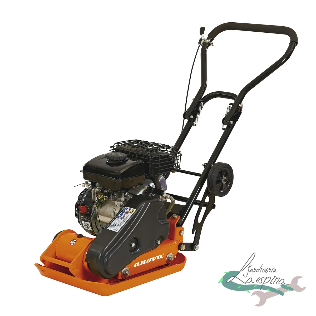 Compactadora de gasolina ANOVA C820 con placa vibrante y manillar de guiado