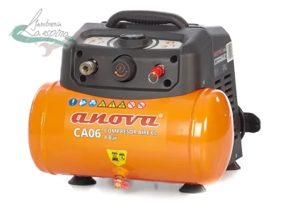 Compresor de aire portátil ANOVA CA06 de 6 litros tipo maleta con asa de transporte