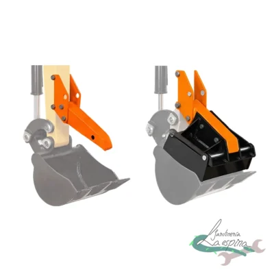 Garra con dedo soporte ANOVA EX900MT-01 sujetando un tronco con una miniexcavadora