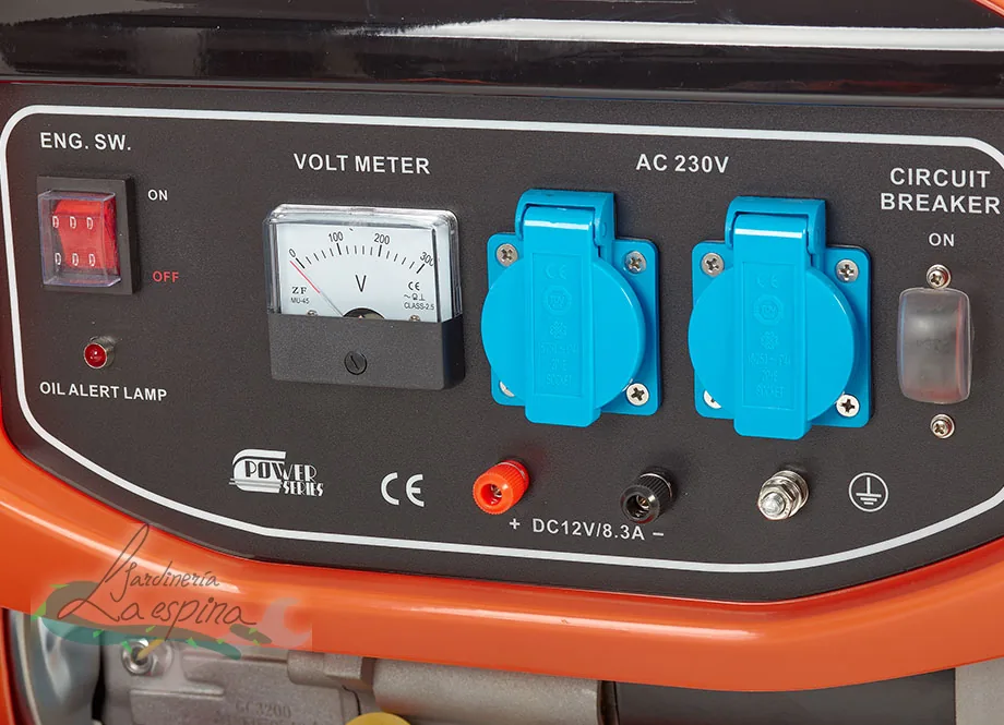 Generador de gasolina ANOVA GC3200 con regulador AVR, chasis protector y ruedas - vista 2