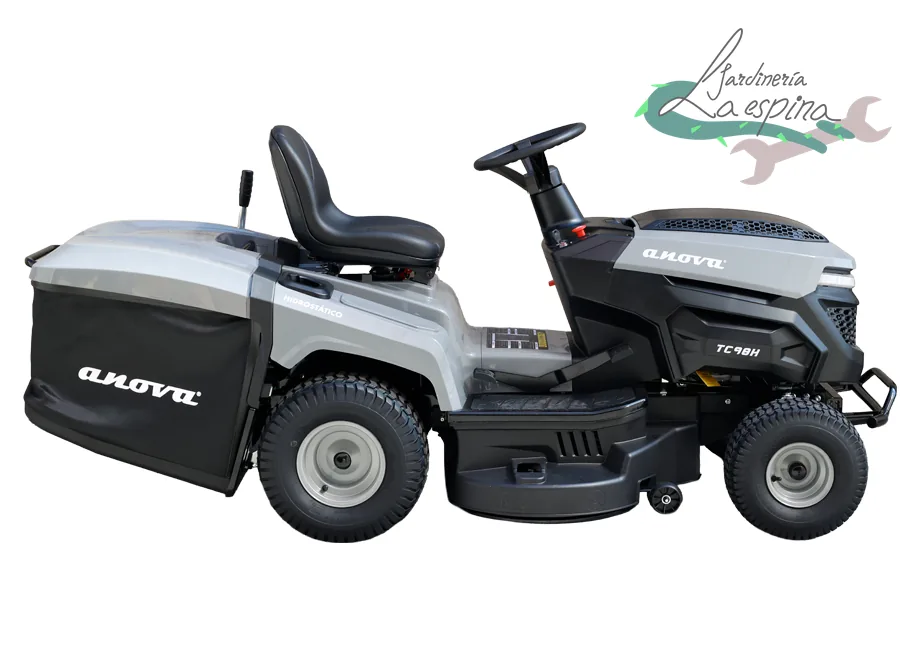 Tractor cortacésped ANOVA TC98H de 98 cm con cesto recogedor de 240 litros - vista 2