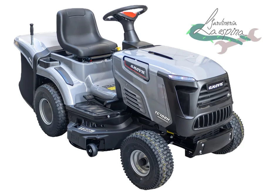 Tractor cortacésped ANOVA TC102H de 102 cm con motor Loncin y cesto trasero