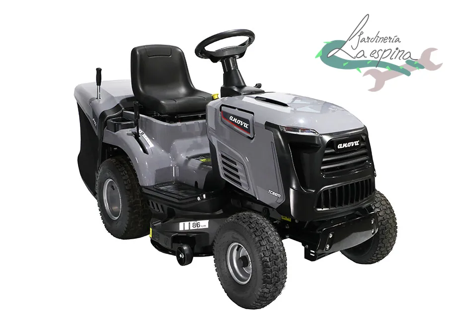 Tractor cortacésped ANOVA TC86M de 86 cm con saco de recogida trasero